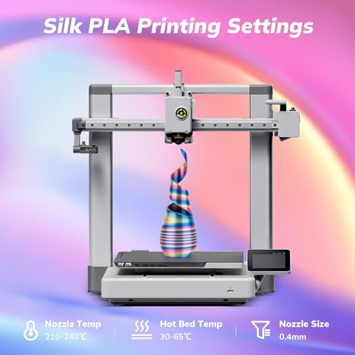 Image of AMOLEN Silk PLA 3D Printer Filament, Shiny Multicolor Rainbow PLA Filament 1.75mm, Fast Color Change PLA 3D Printing Filament for Most FDM 3D Printer, 1kg (2.2lbs), Blue Pink Gold