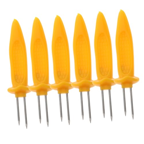 Happyyami 12pcs Stainless Steel BBQ Corn Holders Rustproof Corn Skewers Forks for Outdoor Grilling Design for Safe Handling and Other Foods