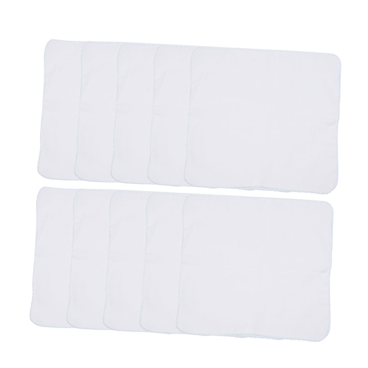 FOMIYES 10pcs Double Layer Cotton Gauze Towels for Makeup Removal and Saliva Soft Handkerchiefs with Blue Edging for Parents and Everyday Use