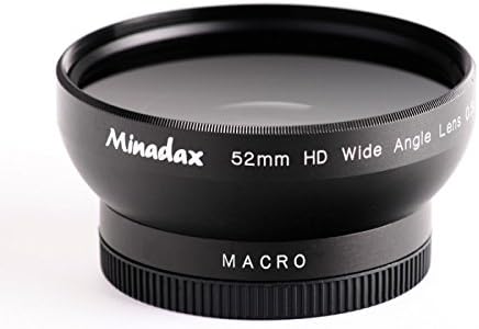 Minadax Wide-Angle Attachment 0.5x with Macro Lens for Panasonic HC-X909 – In Black