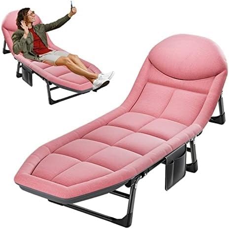 Silla plegable portátil ligera para exteriores con cama ajustable para playa, camping, nics y relaxat, perfecta para comodidad