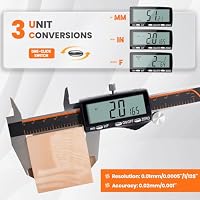 HARDELL Digitaler Messschieber, wiederaufladbarer schieblehre digital mit großem LCD-Display, Edelstahl Messwerkzeug, mm/Zoll/Bruchteil, Auto-Off, für DIY/Haushalt/3D-Druck – Ansicht 4