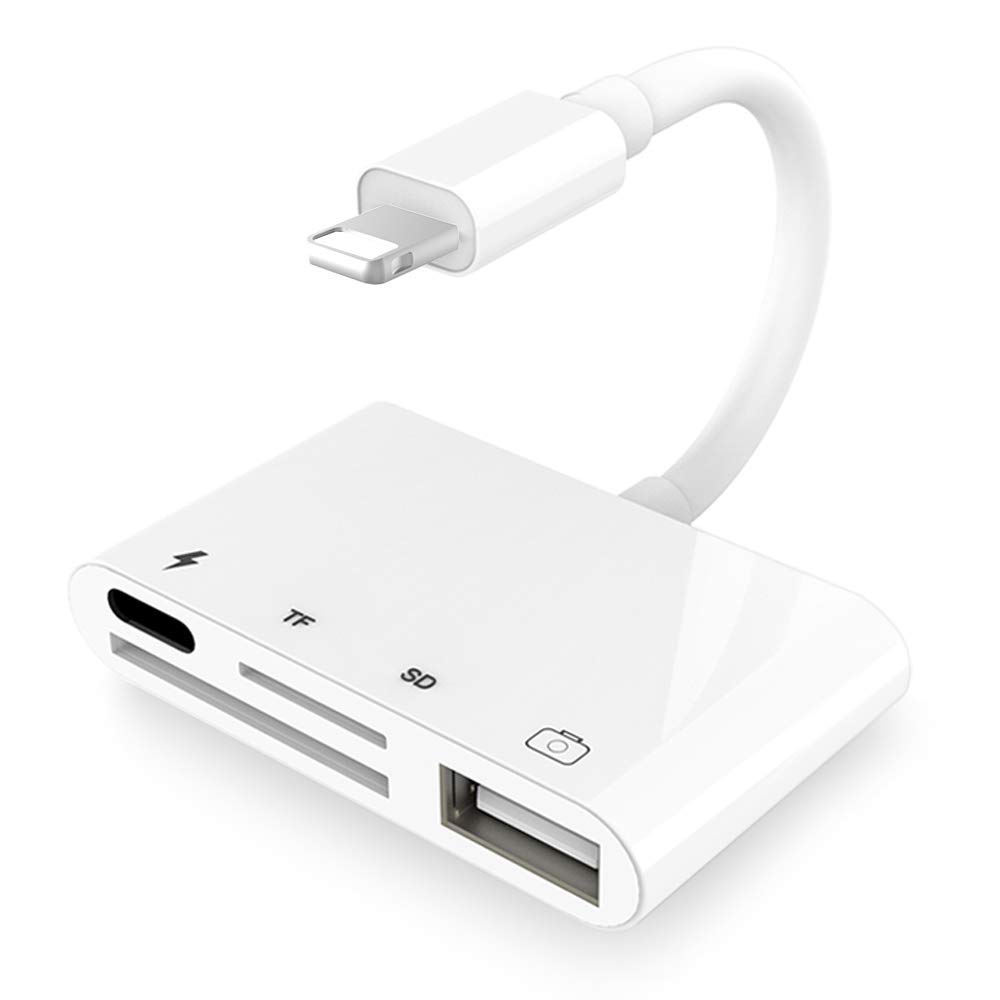 Microware Lighting to sd ft Card Reader,4 in 1 Lighting to USB Camera Adapter,Micro sd Card Reader USB 3.0 OTG Cable for i Phone and i pad, Plug and Play-image-48