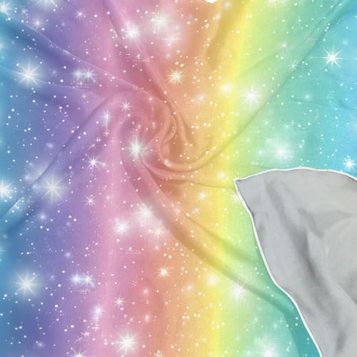 24inch Women's Square Silk Rainbow Pastel Striped Hair Scarves and Wraps Headscarf for Gift4