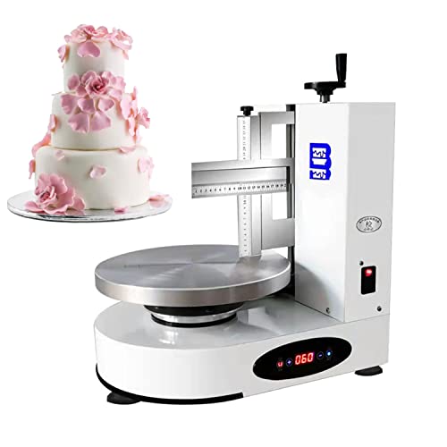 SANFAG Máquina Semiautomática Formación Hielo para Tartas Cumpleaños, Nivelador Tartas, Esparcidor Decoración Crema, Máquina Alisadora, Raspador Tartas Ajustable 4 A 12 Pulgadas