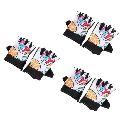 Beaupretty 3 Pares Guantes de Ciclismo para sin Dedos Guantes de Ciclismo de Medio Dedo Juventud Impermeable Acolchado Guantes Guantes para Deportes al Aire Libre poliéster