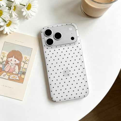 Coque iPhone 17 Pro noire mate inewateri à pois | Protection souple
