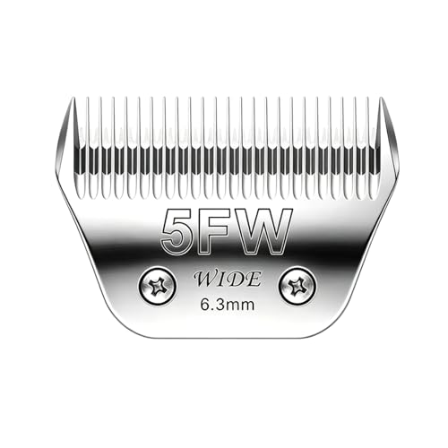 Audoc Wide Blades for Dog Grooming Blades Compatible with Andis Oster A5 Wahl km10 Dog Clippers Stainless Steel Blades Blades for Animal Dog Cat Horse (#5FW(6.3mm))