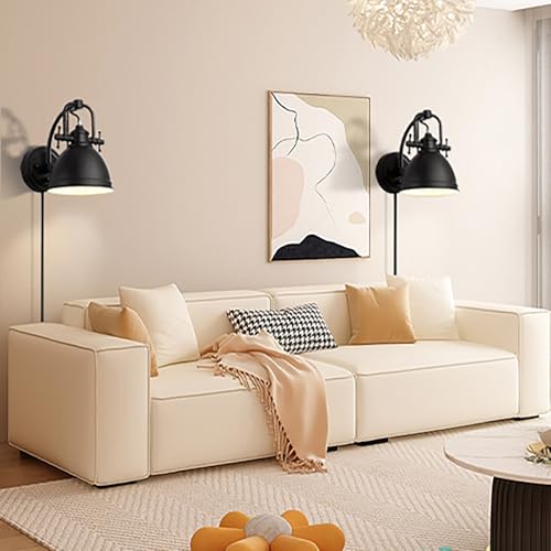 Lámpara de pared interior con enchufe e interruptor para salón y pasillo 7