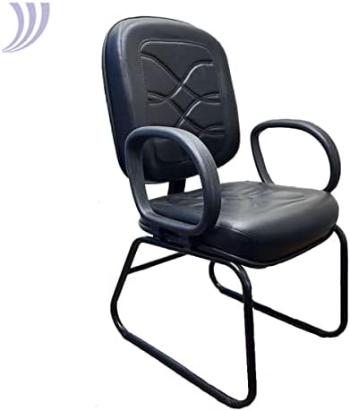 Poltrona Cadeira Escritório Preta Costurada Diretor Promo