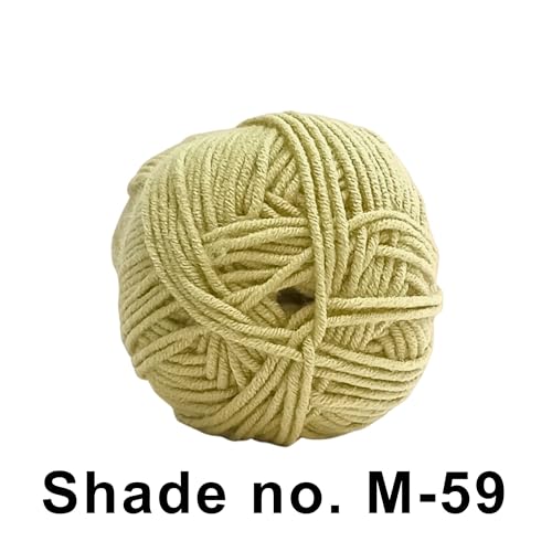 Image of VCR 4ply Pure Beige Yarn, 100 Grams Hank, 190 Meters Length, Acrylic Ball for Crochet and Knitting, Soft Crosia Threads, Pack of 1 Yarn, Suitable for DIY Crafts