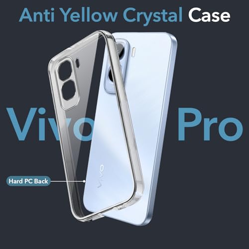Image of Jkobi Lifetime Anti-Yellow Clear Back Cover Case for Vivo T5 Pro 5G (Sleek Hard Crystal | Shockproof and Camera Protection)
