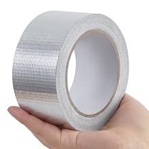 Aluminum Foil Tape - 2 Inch X 66 Feet, 5.91 Mil Thick Fiberglass Reinforced High Temperature Heat Shield Tape for HVAC, Hose and Auto Use