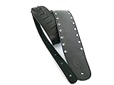 Bajo Cintura en tejido negro Correa Guitarra Y Bajo de piel negra con ojales níquel Custom Style