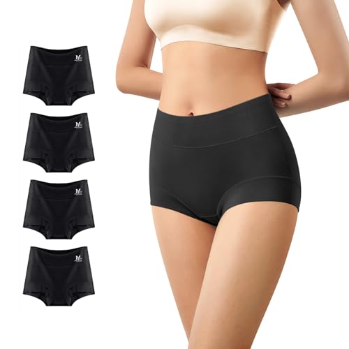 Image of Ultimate Comfort cotton underwear for women,high waisted, Full Coverage, panties for women 4 Pack