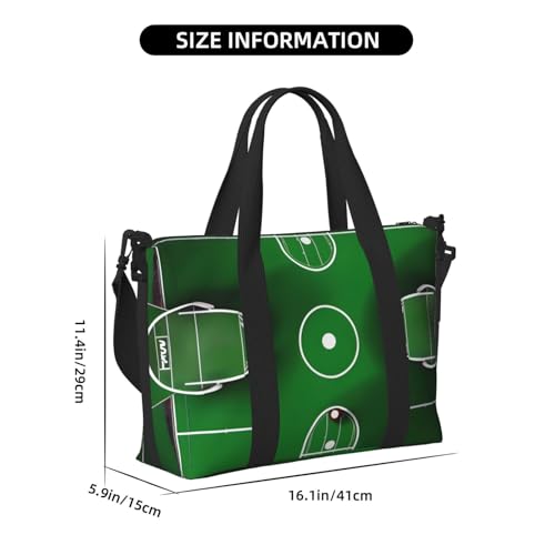 Green Football Field Print Hand Travel Bag,Gym Bag,Weekend Travel Overnight Bag,Tote Bag Sports Bag For Women Men2