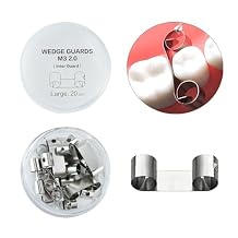 20Pcs Dental Guard Wedges Matrix Bands, Adjacent Tooth Protection Contoured Matrices Baffle Dentistry Materials 20pcs Large