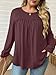 WYNNQUE Womens Plus Size Tops Long Sleeve Shirts Dressy Casual Blouses Flowy Peplum Tunics Loose Fit Fall Clothes Babydoll Crew Neck Basic Tees Winter Fashion 2026 Oversized Work Outfits WineRed 3XL