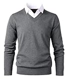 sweat col chemise femme Le sweat-shirt à manches longues pour homme Matching-Herothorn est facile à assortir. Portez ce pull classique ajusté seul lors des fraîches journées d'automne ou sous un blazer pendant les froides journées d'hiver pour rester au chaud.