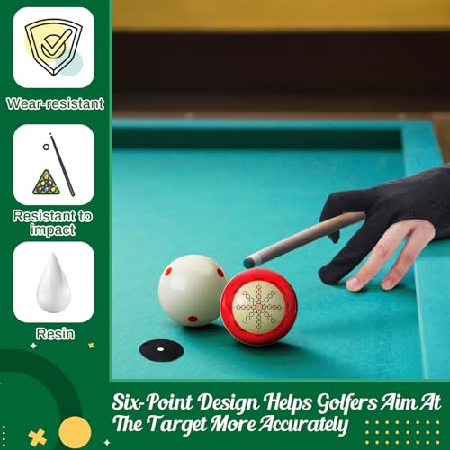 Foilswirl 2 Pcs Billiards Cue Ball 2-1/4" Pool Cue Practice Training Artifact with Three Finger Billiard Gloves 2 Ball Bag 6 Pool Table Marker Dots for Billiard Table Accessory - Image 4