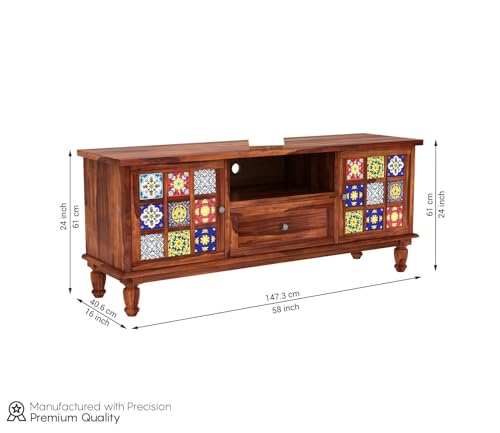Image of Premium Solid Sheesham Wood Craftsmanship - Built from Sheesham Wood, ensuring Durability, Strength, and a Timeless Natural Grain Pattern.