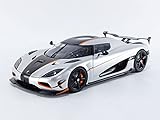  AUTOart Compatibile con Koenigsegg Agera RS 2015 argento carbonio nero modellino auto 1:18