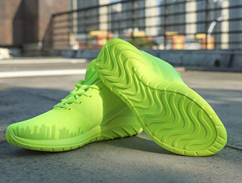 Mens Runing Shoes Lightweight Breathable Non Slip Sport Tennis Shoes Mesh Athletic Sneakers West Bay Design Green Size 10 - Thumbnail 7