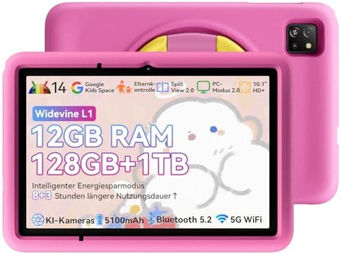 Blackview TabA6Kids Android Tablet 14, 12GB RAM + 128GB ROM (1TB ...