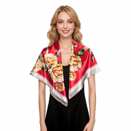 image for RIIQIICHY Head Scarf for Women Like Silk Scarf Hair Scarf Printed Squa