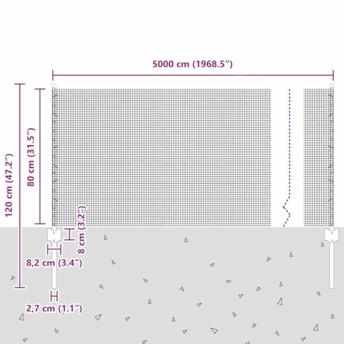 Clôture extérieure durable résistant aux intempéries acier 50m