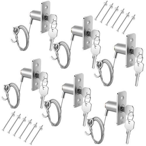 Image of MorningRo 6 Set Garage Door Emergency Key Release Lock Kit with Cable, Universal Manual Opener Emergency Access Lock Cylinder Replacement with Keys and Hardware for Automatic Garage Doors