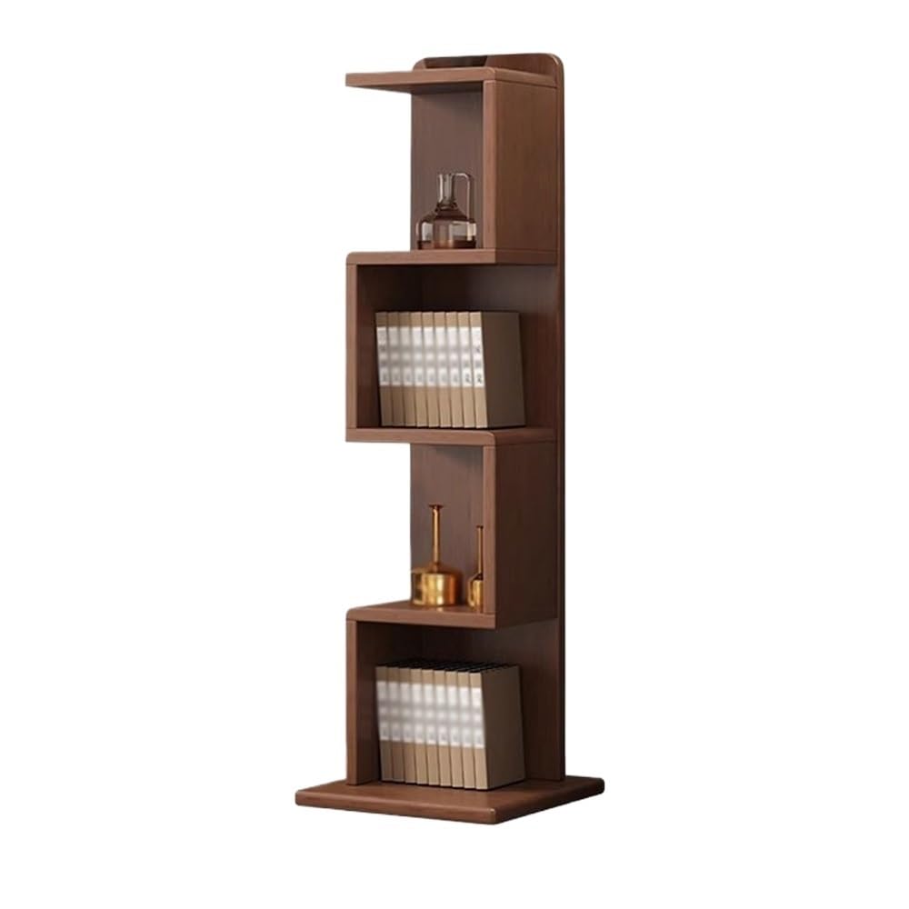Scaffale Libreria da pavimento a 4 livelli color noce, espositore in legno for forniture for lo studio, scaffale for libri for l'home office Libreria