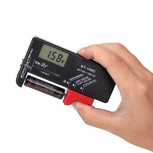 Mesee Digitaler LCD Batterietester, Batteriemessgerät, Battery Checker, Batterieprüfer für 1,5V und 9V Batterien, Haushalt Ziffern Zeigen Batterie Tester, Einfach zu Tragen und Ablesbare