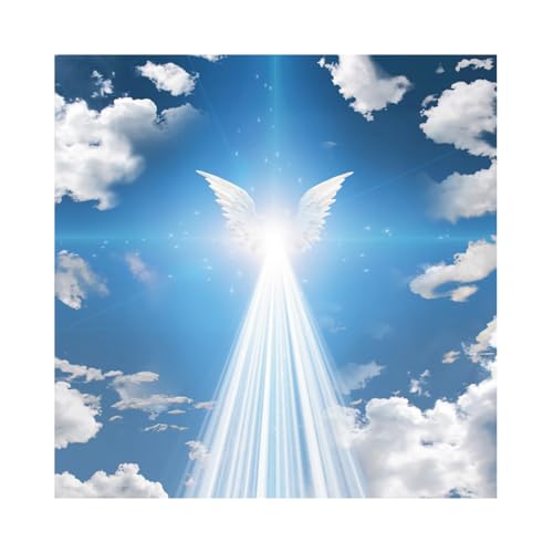 Fotohintergrund Babyparty Jungen – Himmel Mit Weißen Flügeln, 2,2 X 1,5 M Vinyl