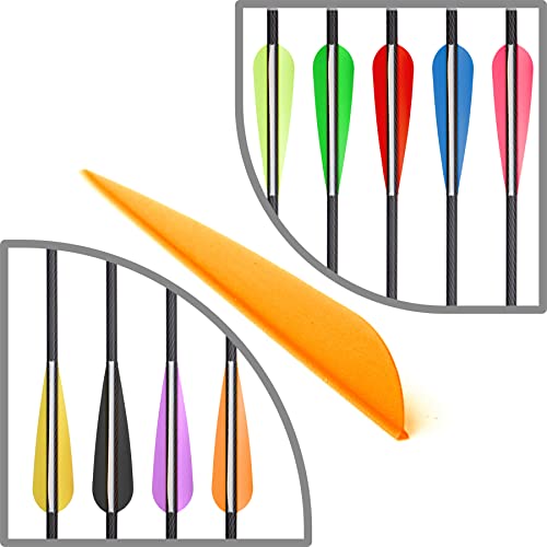 image for Letszhu Arrows Vanes 4 Inch Plastic Feather Fletching for DIY Archery 