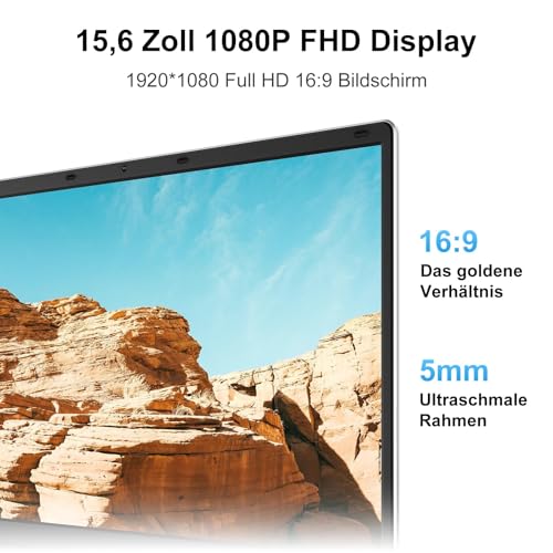 jumper Laptop 15,6 Zoll FHD Display, 12 GB RAM 640 GB ROM, Office 365, Prozessor 5205U Notebook, Akku 38 Wh, Zwei Stereo-Lautsprecher, USB 3.0, Typ-C, Digitale Tastatur