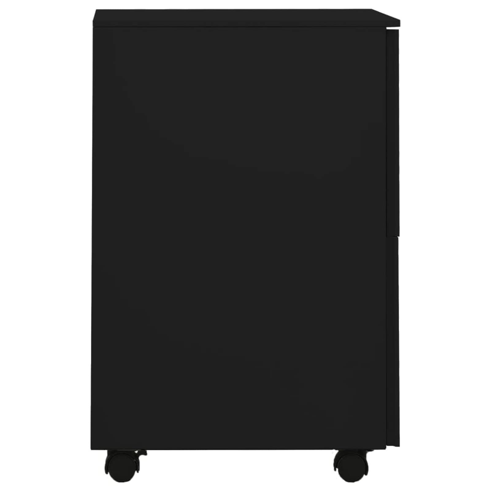 GuyAna Schedario Mobile Nero 39x45x67 cm in Acciaio,Schedario,Schedario da Ufficio,Mobiletto per Documenti