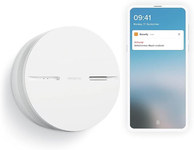 Netatmo Detector Smart Smoke 10 Year Battery 85dB Alarm NSA-DE, White, Einzeln