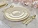 OCCASIONS 240 Plates Pack,(120 Guests) Heavyweight Premium Wedding Party Disposable Plastic Plates Set -120 x 10.5'' Dinner + 120 x 7.5'' Salad/Dessert (Ivory & Gold Rim)