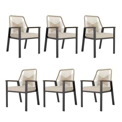 Wrought Iron Outdoor Dining Set for 6: Stylish, Durable Patio Seating 10 HERA'S HOUSE Patio Chairs Set of 6, 36.6