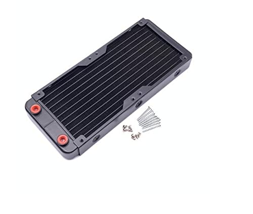 XUGENKN Wärmetauscher-Heizkörper, 10 Rohre, Aluminium, Wasserkühlung, Wärmetauscher, Heizkörper für PC CPU Wasserkühlsystem (240 mm) Cover