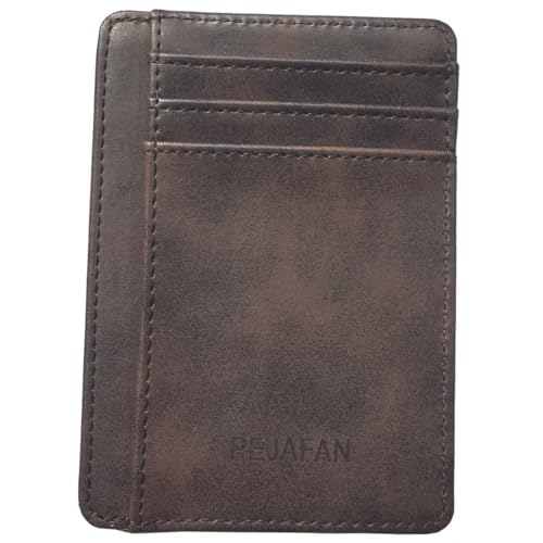 Wallet for Men and Women Slim Front Pocket Minimalist Leather RFID Blocking (Coffee)