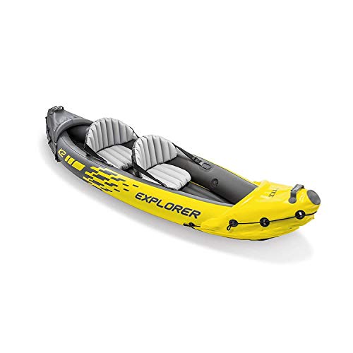 Intex 68307EP Explorer K2 Inflatable Kayak Set: Includes Deluxe 86in Aluminum Oars and High-Output Pump – SuperStrong PVC – Adjustable Seats with Backrest – 2-Person – 400lb Weight Capacity - Image 3