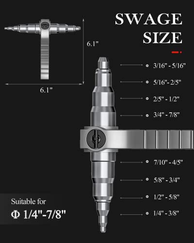 Image of Wisscool Swaging Tool Pipe Tube Expander Hand Expanding Tool Refrigeration Tube Expander for Copper 1 /4in-7 /8in