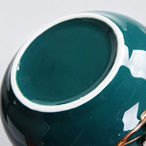 Urne funéraire en céramique faite main couleur vert paon