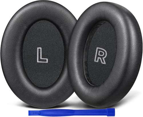 Image of SOULWIT Replacement Earpads for Bose QC Ultra /New QuietComfort Ultra(2nd Gen) Wireless Headphones, Ear Pads Cushions with Softer Protein Leather, High-Density Noise Isolation Foam - Black