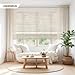 JINHENRUN Cordless Roman Shades, Light Filtering Window Blinds, 34 x 64 inches, Semi-Sheer Polyester, Manual Operation (AS55-11, 34“L x 64
