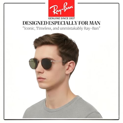 Image of Ray-Ban RB3447 ROUND METAL Round Shaped Sunglasses for Men with Official RAYBAN Eyewear Kit