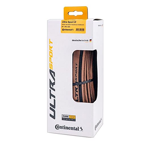 Continental Ultra Sport III Tire, Unisex-Adult, Black/Brown, 28", 700 x 28C
