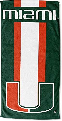 Northwest NCAA Miami Hurricanes Unisex-Adult Beach Towel, 30" x 60", Zone Read